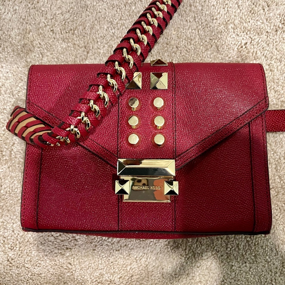 Michael Kors Red Studded Belt Bag